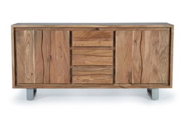 Giner y Colomer Aparador 4 Puertas Madera de Acacia Natural 82 x 172 x 45 cm